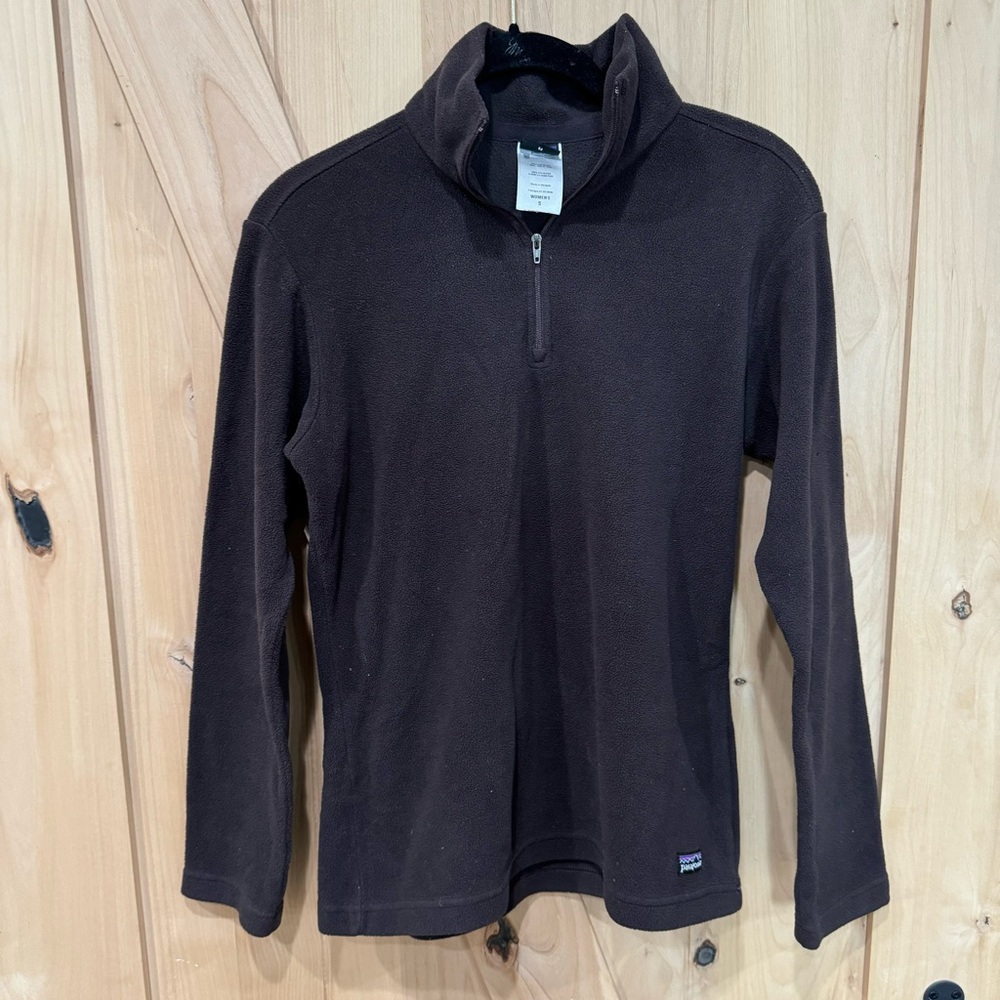 Patagonia 1/4 Quarter Zip Fleece Pullover Sweater Stand-Collar Brown Size Small - Picture 4 of 10